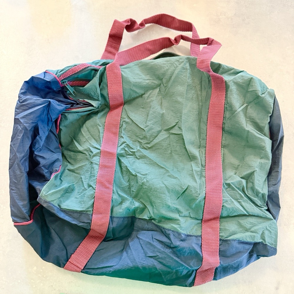 Vintage Fossil Packable Duffel Bag 90s Y2K Carry On Camping Nylon Tote Gorpcore - Picture 4 of 10
